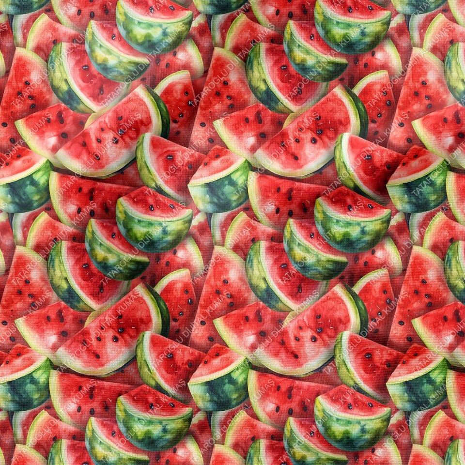 Karpuz Desenli Dijital Baskılı Dekoratif Polyester Kumaş