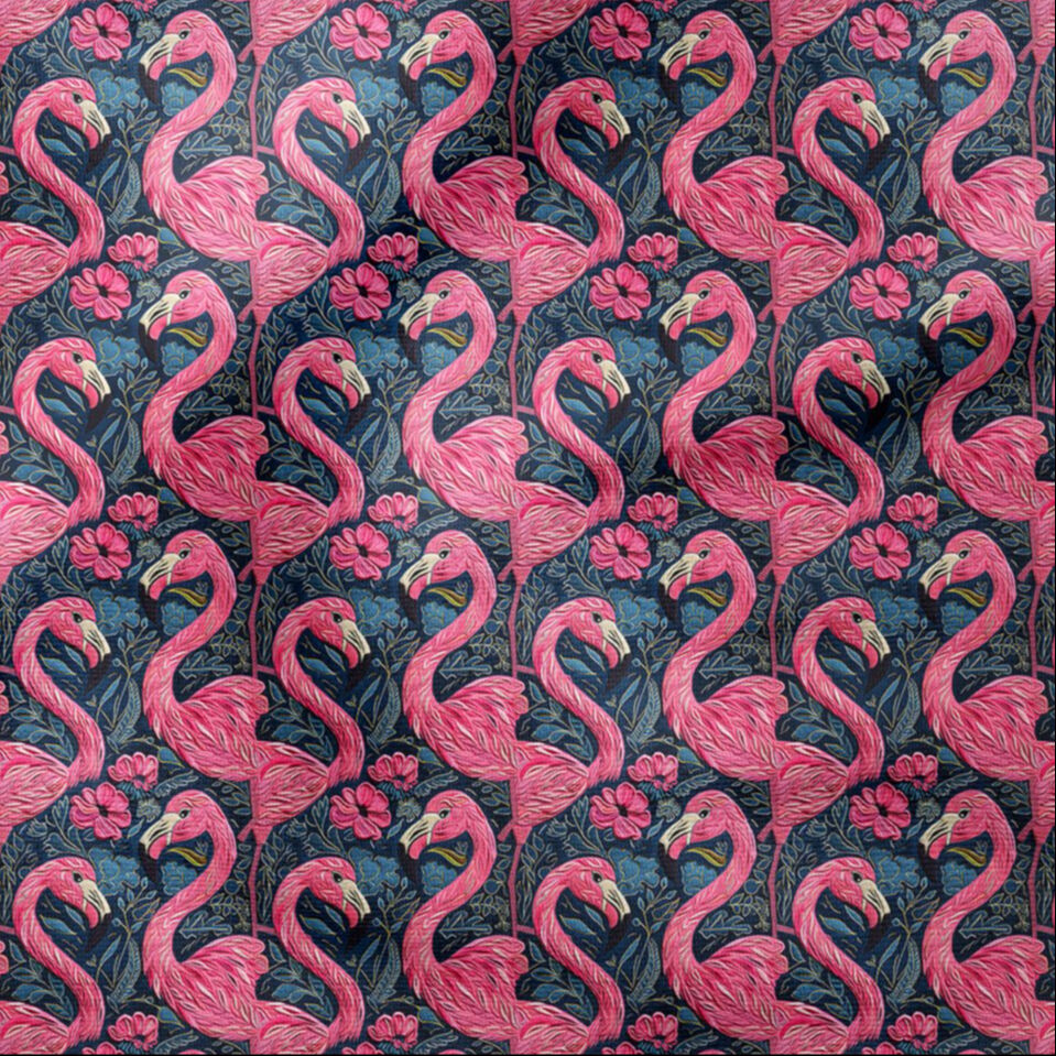 Flamingo Desenli Dijital Baskı Kumaş