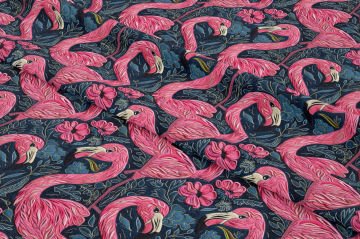 Flamingo Desenli Dijital Baskı Kumaş