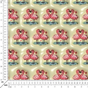 Sevgili Flamingo Desenli Dijital Baskı Kumaş