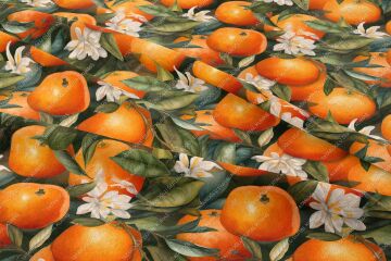 Portakal Desenli Dijital Baskılı Dekoratif Polyester Kumaş
