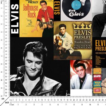 Patchwork Elvis Presley Posterli Dijital Baskılı Kumaş(SONBAHAR İNDİRİMİ)