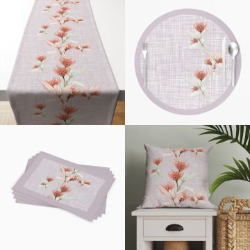 Tropical Flowers with Linen Effect