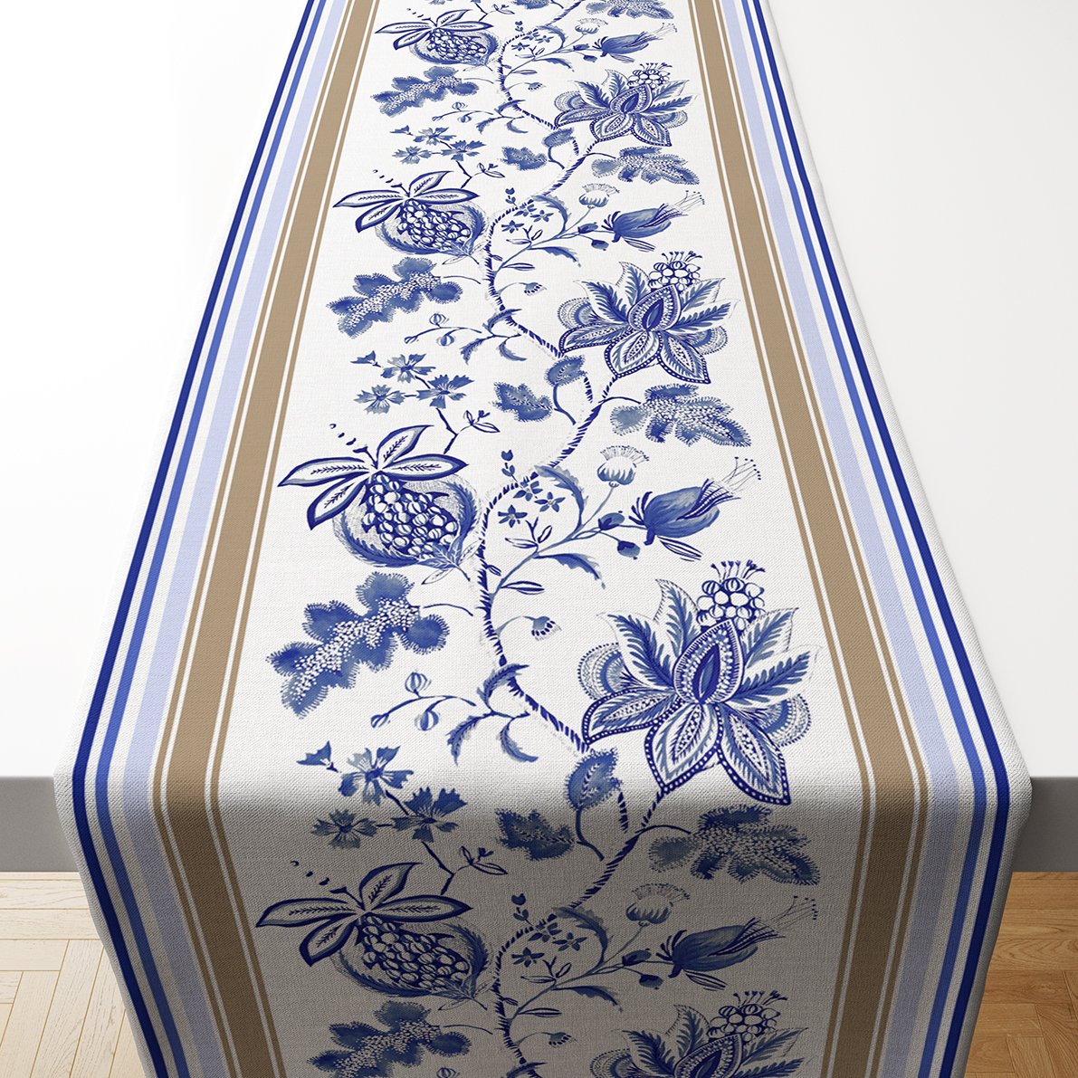 Vintage Floral Ivy Patterned Runner No Sew Panel Fabric