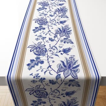 Vintage Floral Ivy Patterned Runner No Sew Panel Fabric