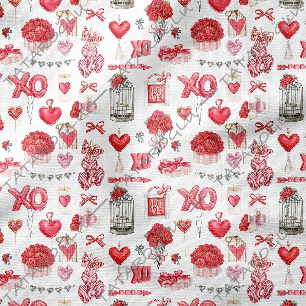 Sevgililer Günü Koleksiyonu- XO Desenli Kumaş