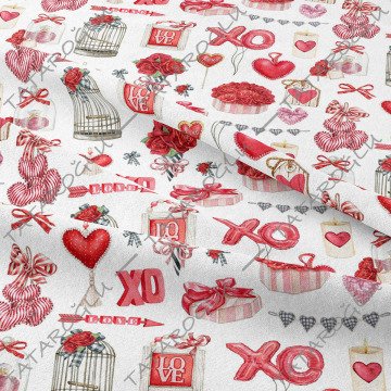 Sevgililer Günü Koleksiyonu- XO Desenli Kumaş