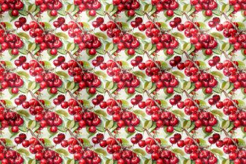 Kiraz Desenli Dijital Baskılı Dekoratif Polyester Kumaş