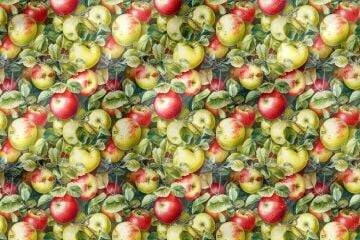 Elma Desenli Dijital Baskılı Dekoratif Polyester Kumaş