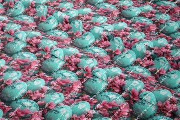 Happy Easter / Paskalya 3D Renkli Çiçekli Yumurtalar Çok Amaçlı Dekoratif Tasarım Dijital Baskı Kumaş
