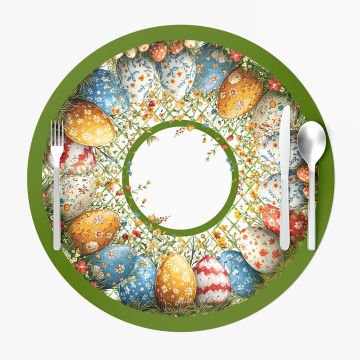 Paskalya Koleksiyonu-Çiçekli Yumurtalar Supla 3'lü Set Dikilmemiş