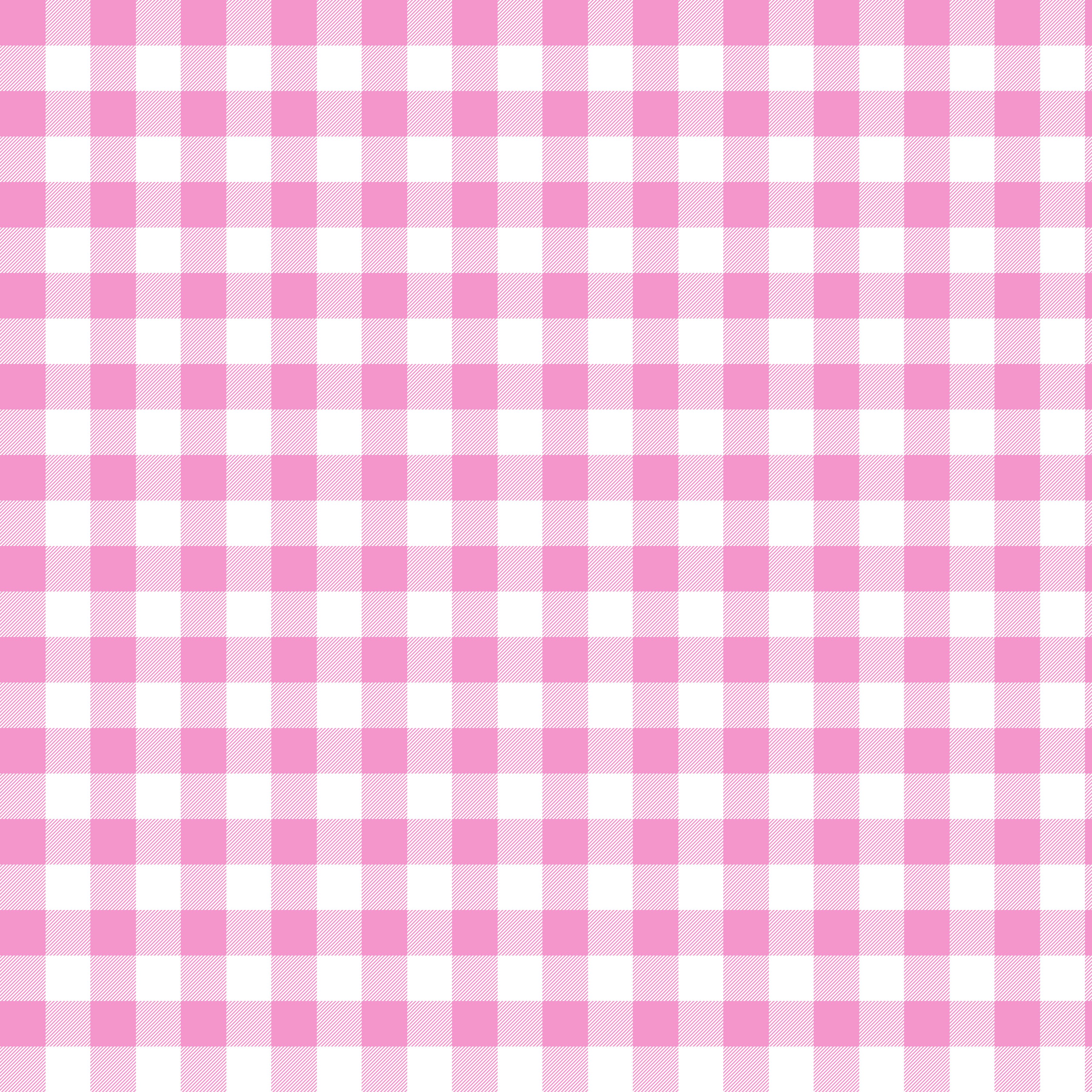 Yaz Koleksiyonu - Soft Renkler Kiraz Çiçeği Pembe Gingham Ekose Dekoratif Dijital Baskı Kumaş