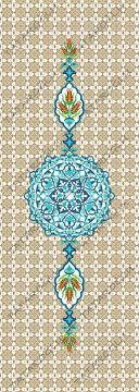 50 cm'lik Runner Osmanlı Motif Desenli Kumaş