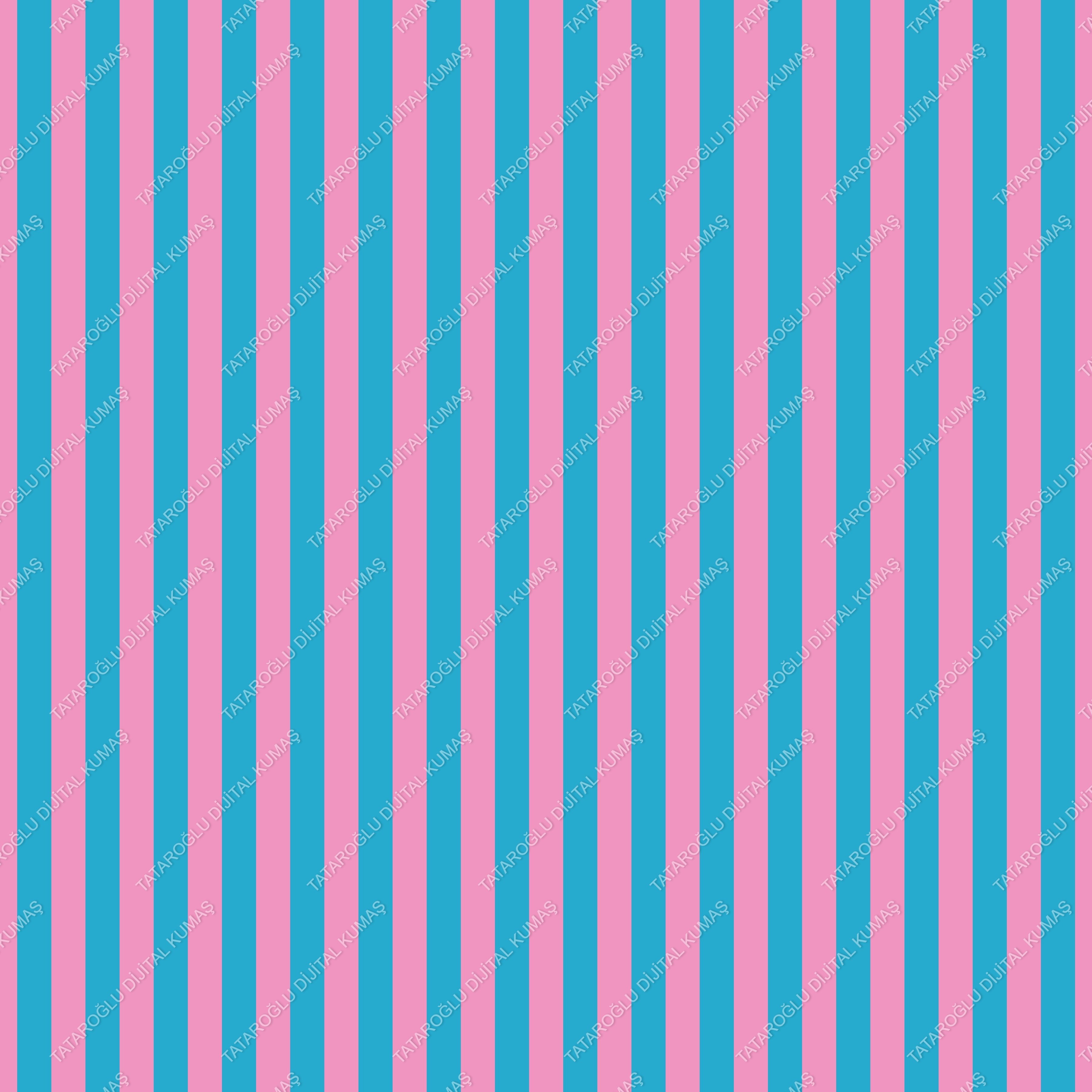 Yaz Koleksiyonu Vintage Mavi Pembe Çizgili Desenli Çok Amaçlı Dekoratif Dijital Baskı Kumaş)