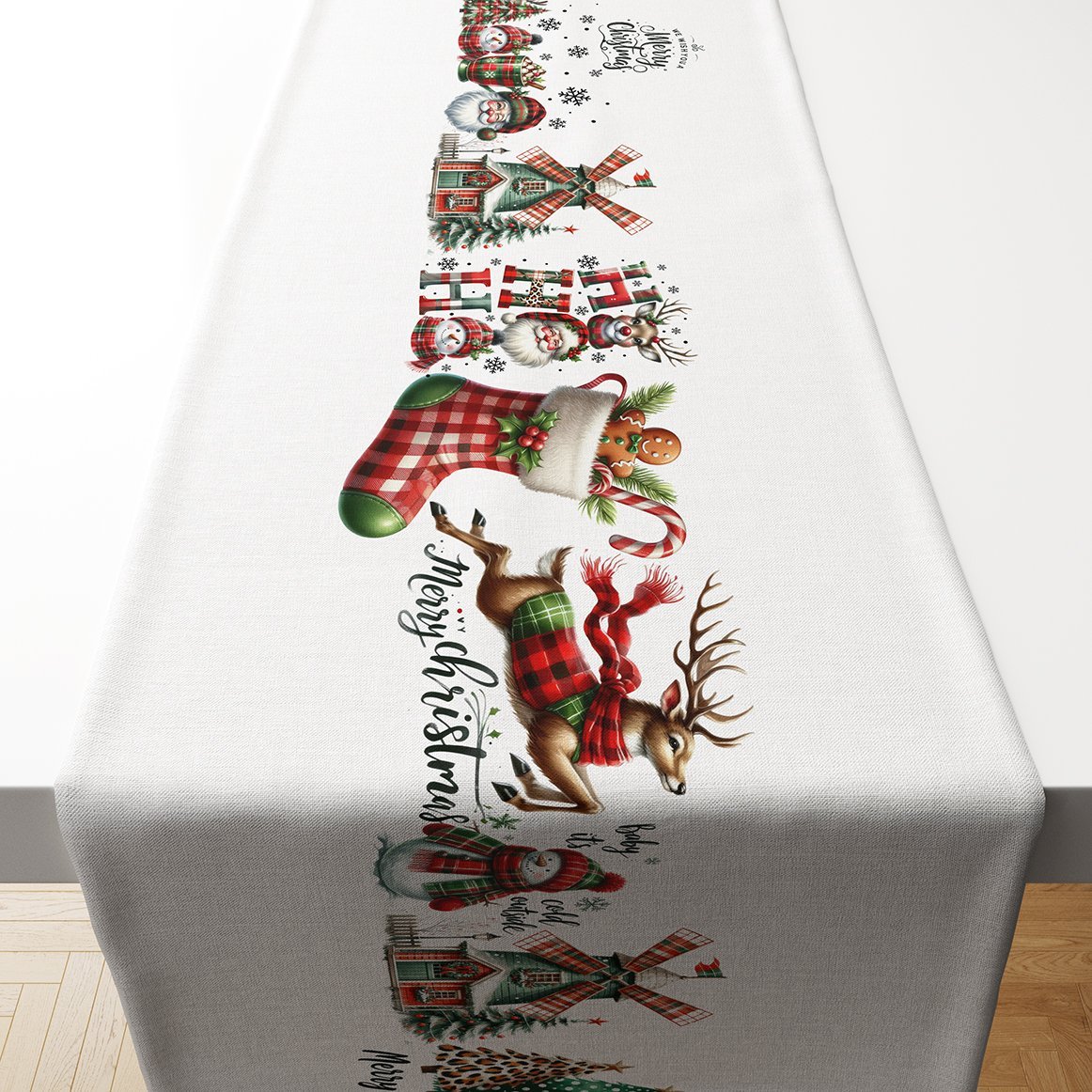 Yılbaşı Koleksiyonu- Yılbaşı Runner Dikişsiz Panel Kumaş