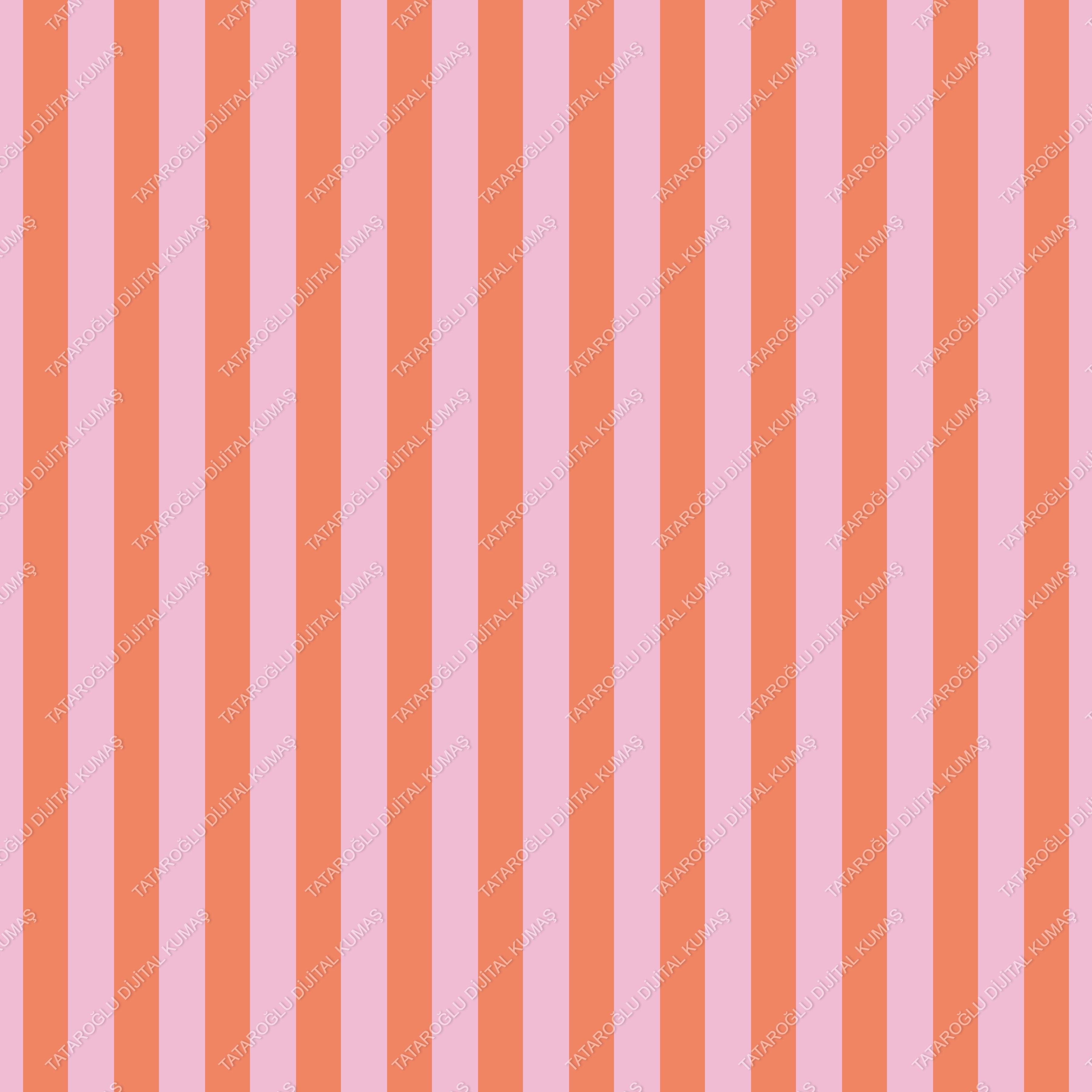 Yaz Koleksiyonu Vintage Somon Pembe Çizgili Desenli Çok Amaçlı Dekoratif Dijital Baskı Kumaş
