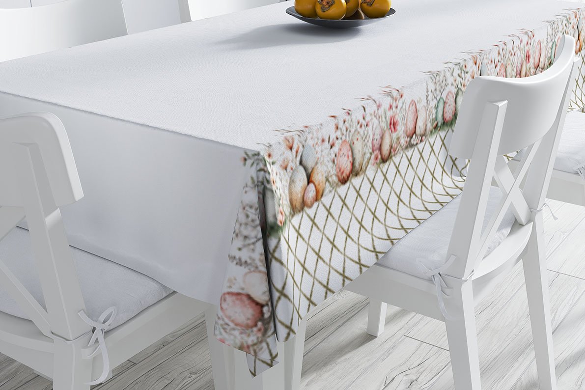 Happy Easter Paskalya Koleksiyonu-  Masa Örtüsü Dikişsiz