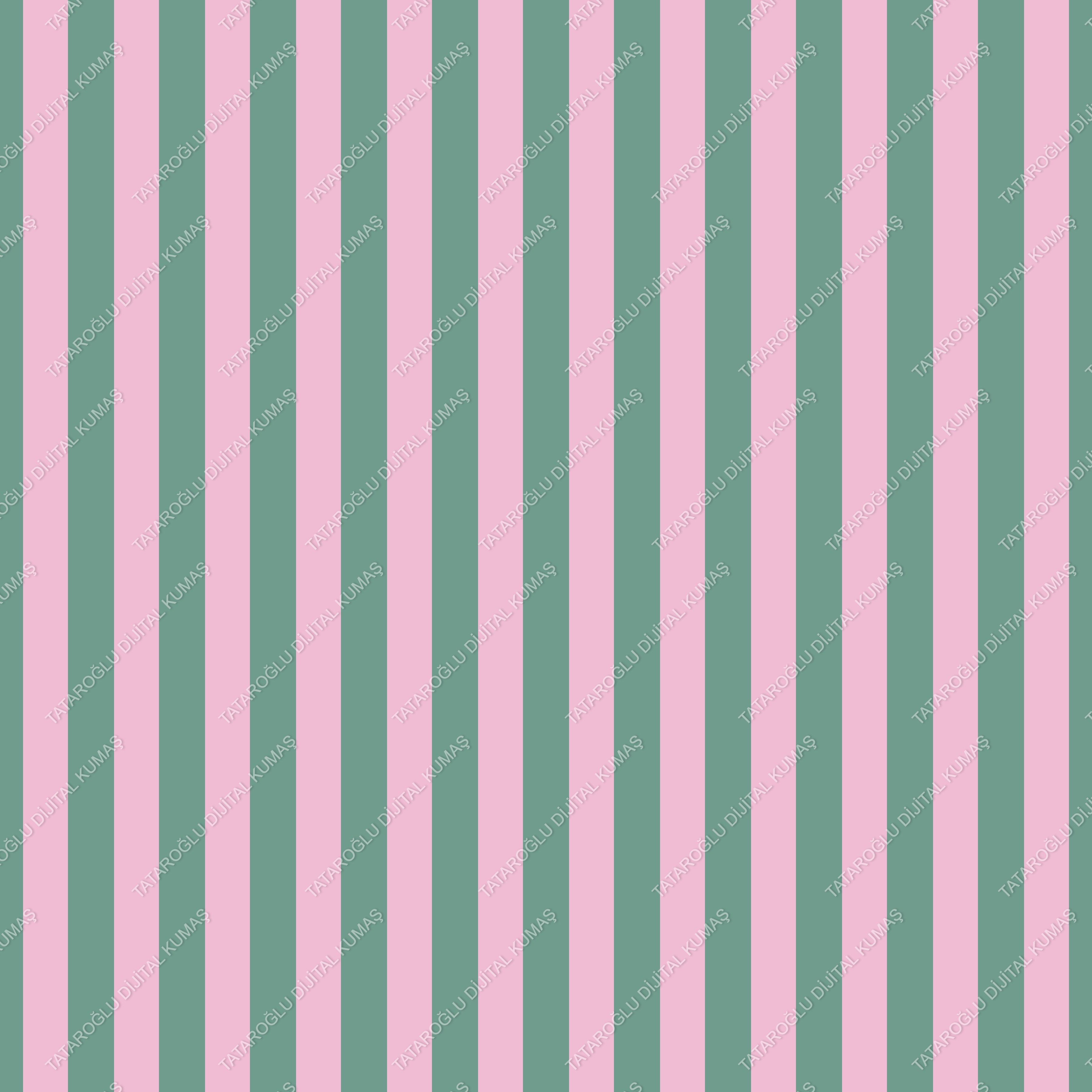 Yaz Koleksiyonu Vintage Pembe Yeşil Çizgili Desenli Çok Amaçlı Dekoratif Dijital Baskı Kumaş