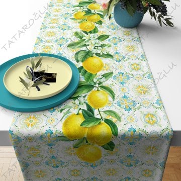 50 cm'lik Runner Etnik Limon Desenli Runner