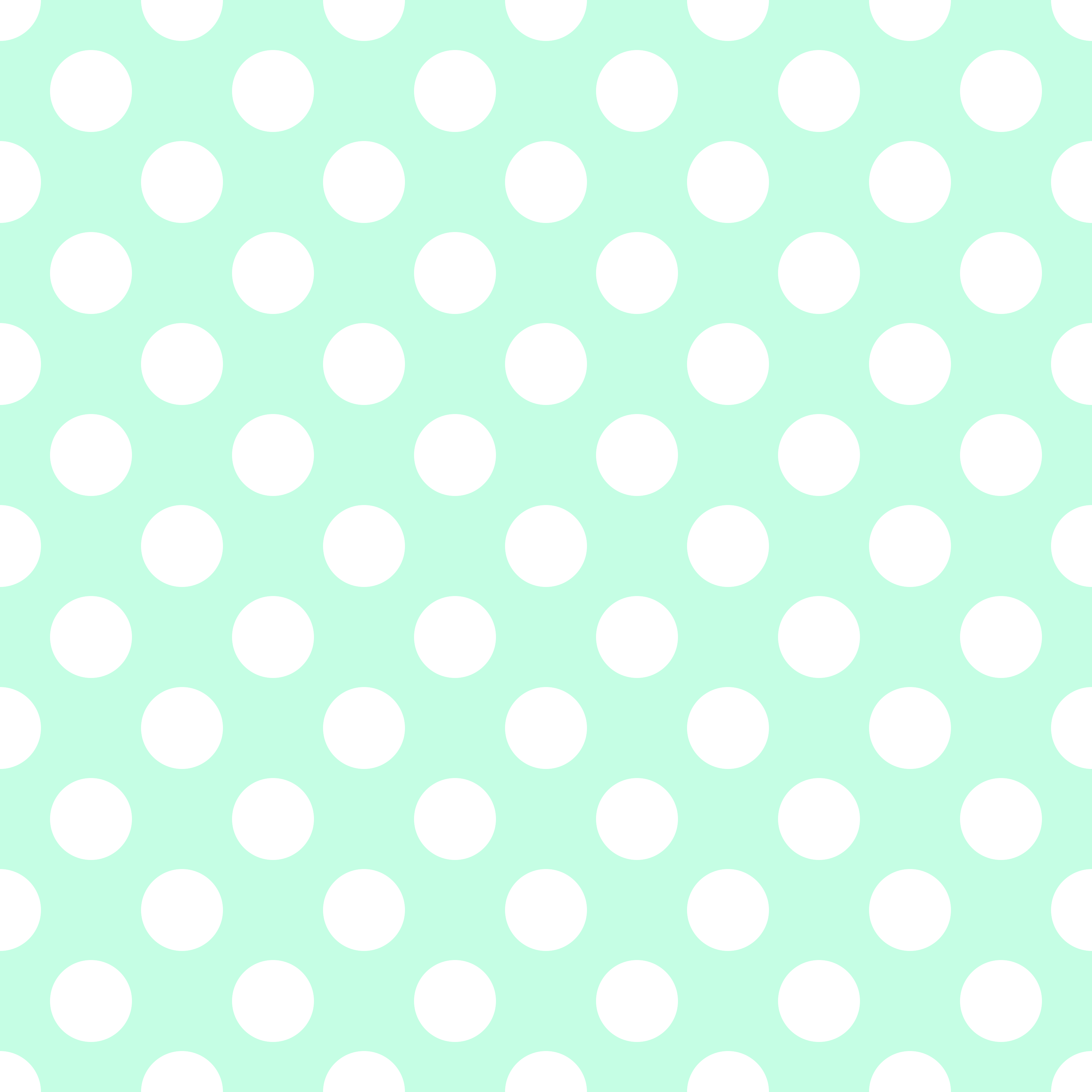 Polka Dot 1 cm Mint - Beyaz Puantiye Dekoratif Baskı Kumaş