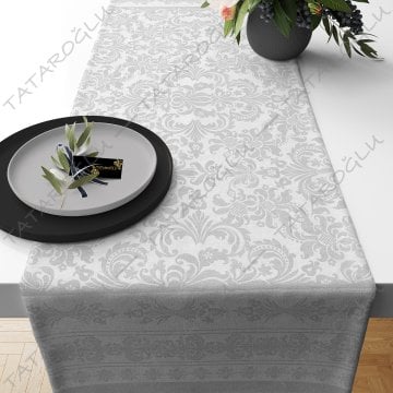 50 cm Runner Gray Effect Patterned Digital Printed Fabric