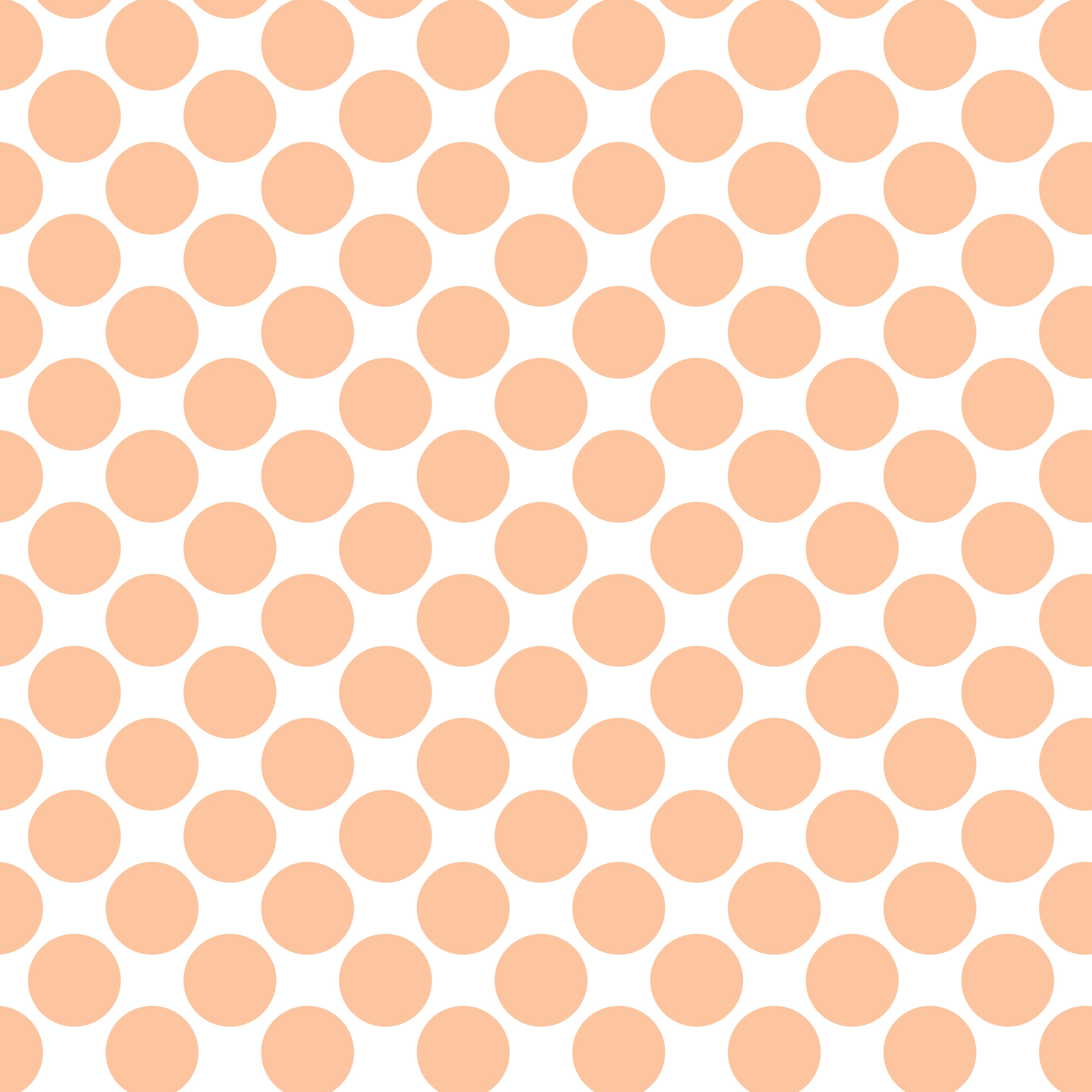 Polka Dot 1 cm Beyaz - Şeftali Puantiye Dekoratif Baskı Kumaş