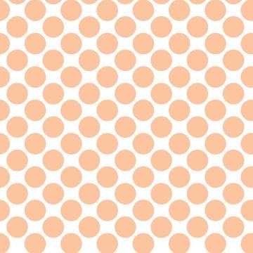 Polka Dot 1 cm Beyaz - Şeftali Puantiye Dekoratif Baskı Kumaş