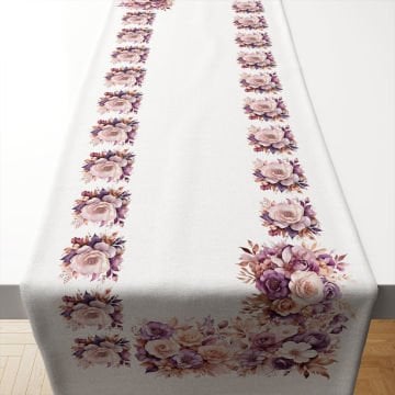 Soft Tonlu Çiçek Desenli Runner Kumaş Paneli Dikilmemiş