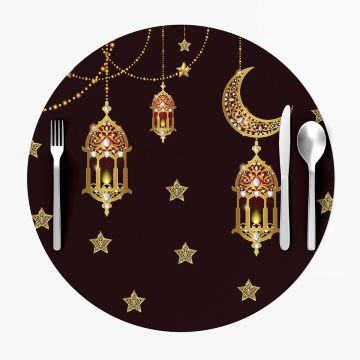 Bordo Kandilli Ay-Yıldızlı Ramazan Supla 3'lü Set Dikilmemiş