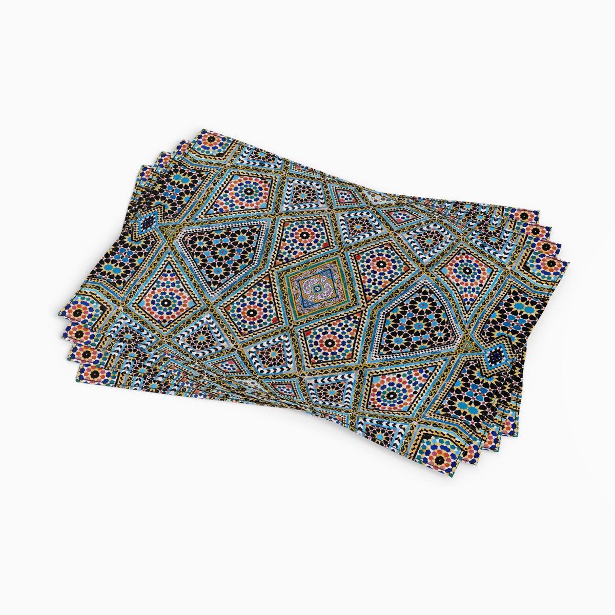 Geometrik İslami Mozaik Ramazan Amerikan Servis 3'lü Set Dikilmemiş
