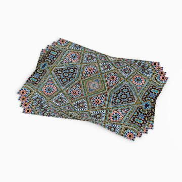 Geometrik İslami Mozaik Ramazan Amerikan Servis 3'lü Set Dikilmemiş
