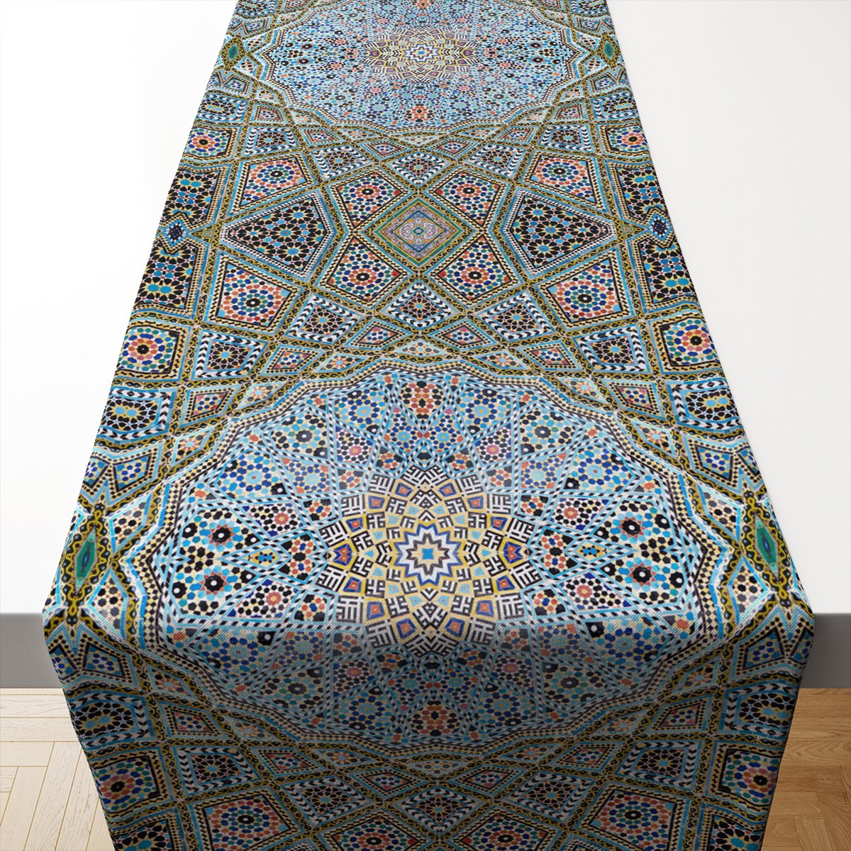 Geometrik İslami Mozaik Ramazan Runner Dikilmemiş