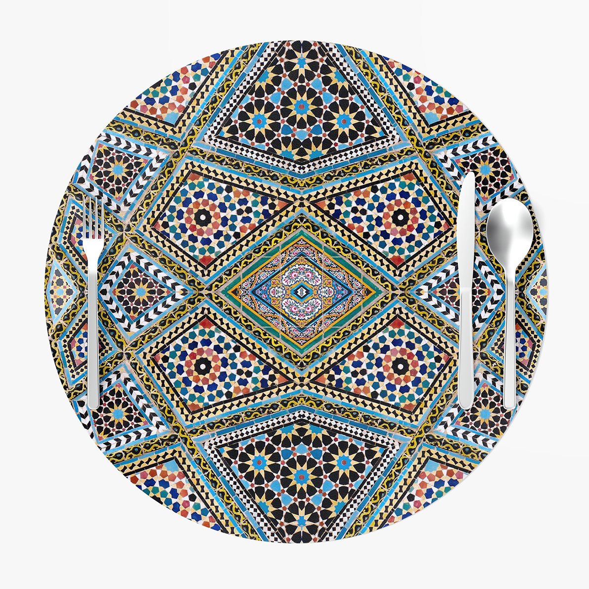 Geometrik İslami Mozaik Ramazan Supla 3'lü Set Dikilmemiş