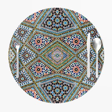 Geometrik İslami Mozaik Ramazan Supla 3'lü Set Dikilmemiş