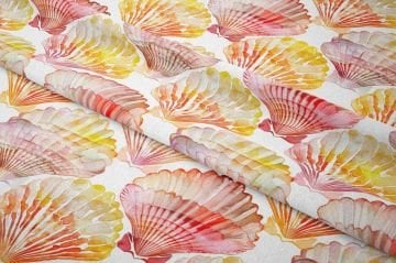 Pembe Deniz Kabuklu Kumaş, Pastel Sahil Deseni