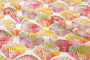 Pembe Deniz Kabuklu Kumaş, Pastel Sahil Deseni