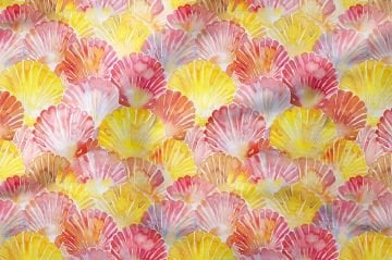 Yaz Koleksiyonu Vintage Deniz Altı Yaşamı Deniz Kabukları Deniz Yıldızı Çok Amaçlı Dekoratif Dijital Baskı Kumaş