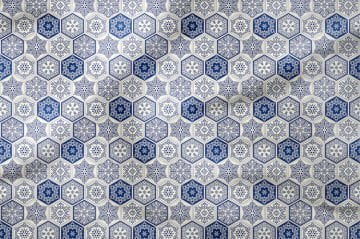 Hexagonal Tile Patterned Digital Printed Fabric