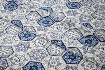 Hexagonal Tile Patterned Digital Printed Fabric