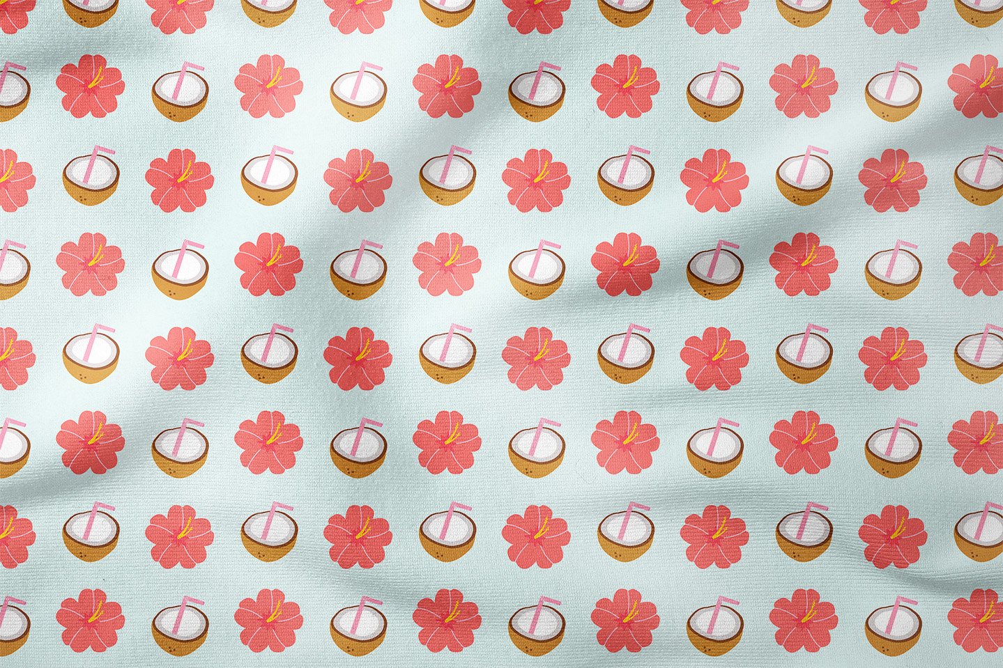 Летняя коллекция Винтаж мятно-зеленый молотый кокос и цветы узорчатый многоцелевой декоративный цифровой принт ткань