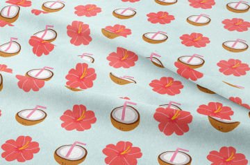 Летняя коллекция Винтаж мятно-зеленый молотый кокос и цветы узорчатый многоцелевой декоративный цифровой принт ткань