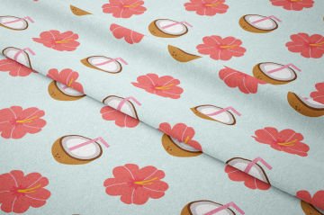 Летняя коллекция Винтаж мятно-зеленый молотый кокос и цветы узорчатый многоцелевой декоративный цифровой принт ткань