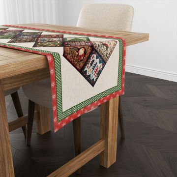 Yılbaşı Koleksiyonu- Yılbaşı Runner Dikişsiz Panel Kumaş