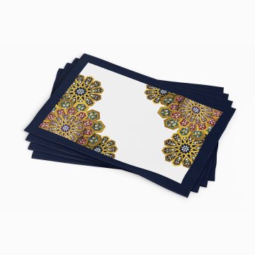 Beyaz Zeminli Ay-Yıldızlı Ramazan Amerikan Servis 3'lü Set Dikilmemiş