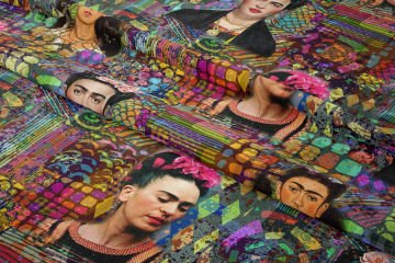 Bohem Sanat Portre Desenli Kumaş | Dijital Baskılı Dekoratif Kumaş