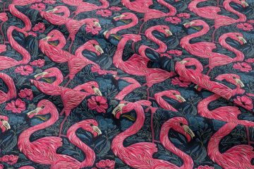 Flamingo Desenli Dijital Baskı Kumaş(SONBAHAR İNDİRİMİ)