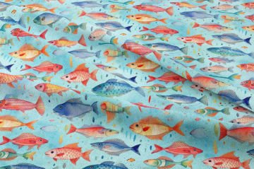 Suluboya Balık Kumaşı, Deniz Temalı Sanatsal Kumaş