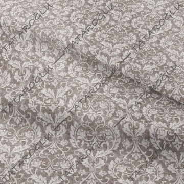 Eskitme Görünümlü Damask Desenli Dijital Baskılı Kumaş