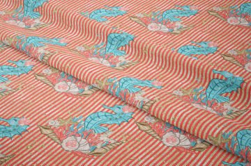 Deniz Atlı Kumaş, Çizgili Sahil Desenli Dekor Kumaşı