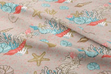 Deniz Kabukları Kumaşı